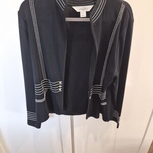 Ming Wang Black Blazer with White Stitching